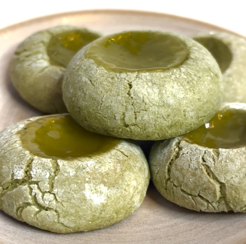 GF Matcha Lemon Curd Thumbprint Cookies